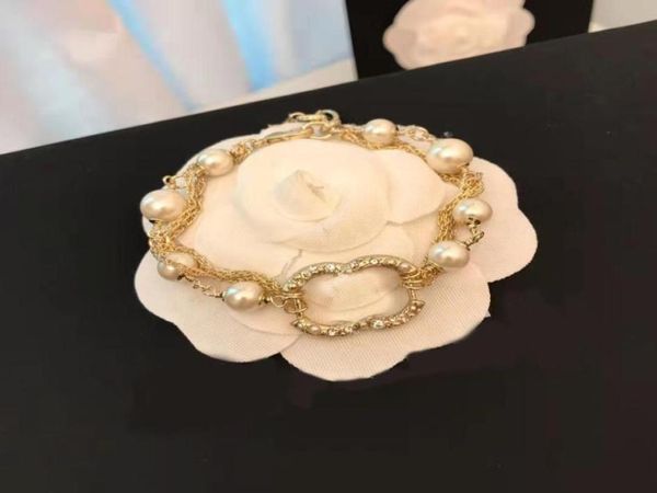

2021 new fashion pearl multichain charm bracelets ladies party wedding jewelry54778717820440, Golden;silver
