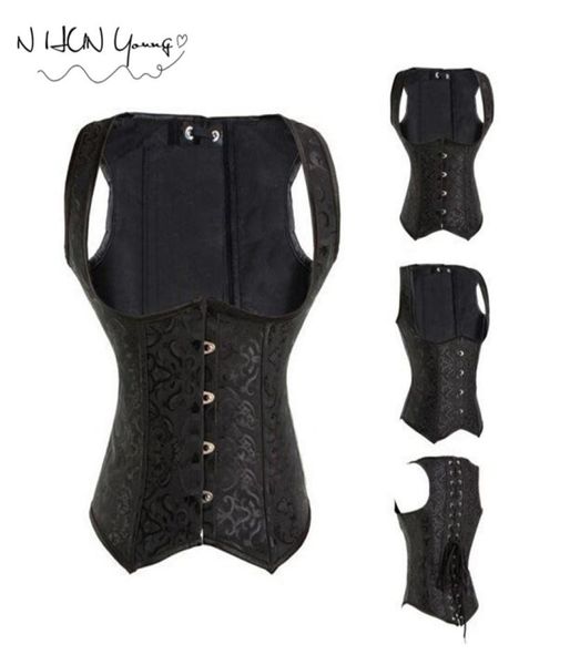 

corset red black waist corsets and bustiers steampunk plus size lace corset cuero lingerie 6xl sx0329930083, Black;white