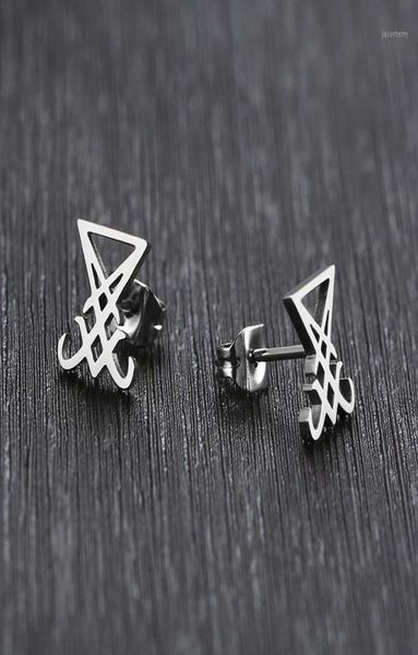 

stud earrings sigil of lucifer satanic symbol seal satan demon nu goth gothic dark occult esoteric pagan wicca18437941, Golden;silver
