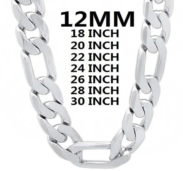

chains solid 925 sterling silver necklace for men classic 12mm cuban chain 1830 inches charm fashion jewelry wedding1942798
