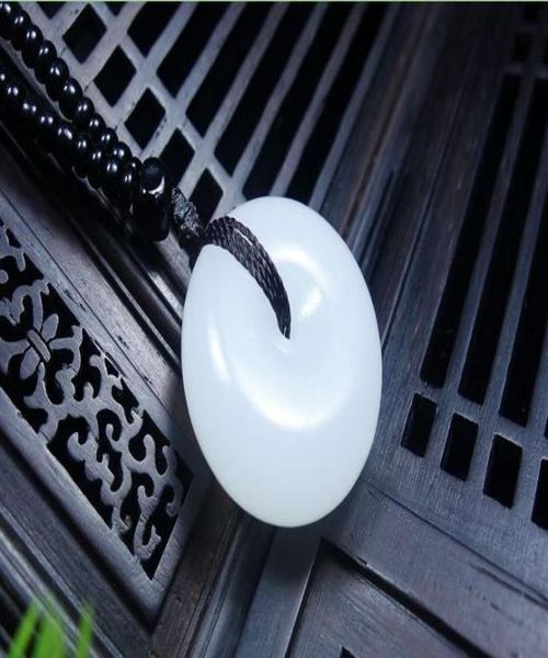 

afghan jade safety buckle natural kunlun white jade pendant authentic jade handmade pendant 2511mm5162471, Silver