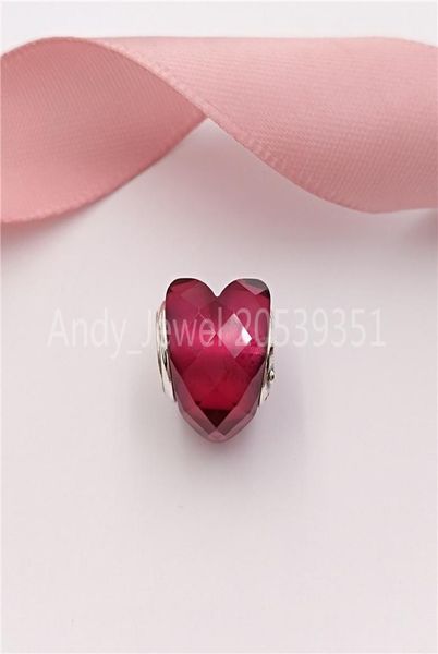 

andy jewel authentic 925 sterling silver beads fuchsia shape of love charm charms fits european style jewelry bracelets & necklace 796563nfr, Black