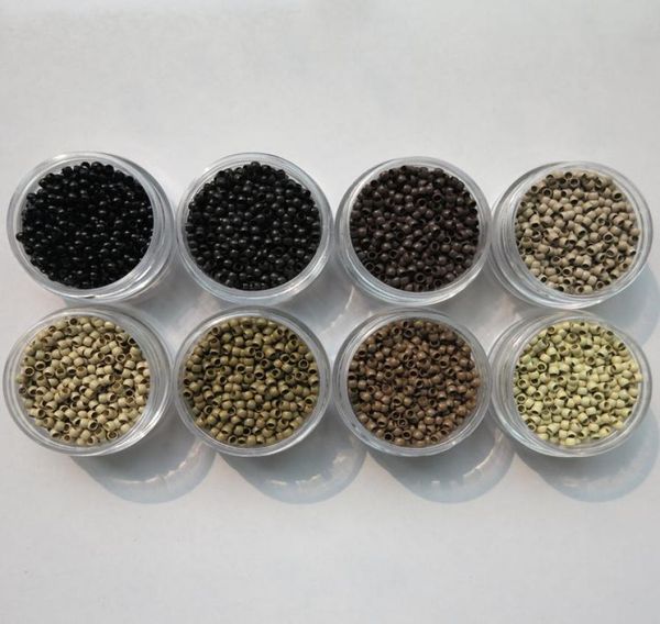 

1000pcsbottle 40mmx27mmx25mm micro copper nano ring link beads hair extensions tools 7 colors2896047, Black