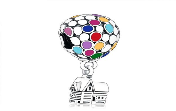 

authentic 925 sterling silver up house balloons dangle charms pendant beads fit brand charm bracelet diy jewelry9461455, Black