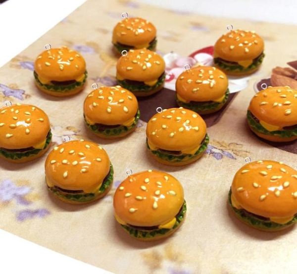 

cute mini resin hamburger sandwich charms pendants patch for diy earrings key chains fashion jewelry making3709417, Bronze;silver