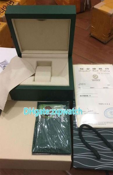 

grade green wooden brand watches039 box with papers cards1194098, Black;blue