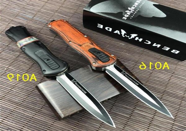 

benchmade bm infidel auto tactical knife d2 satin double edge blade red wooden handles tactical knife outdoor survival selfdefen1682176
