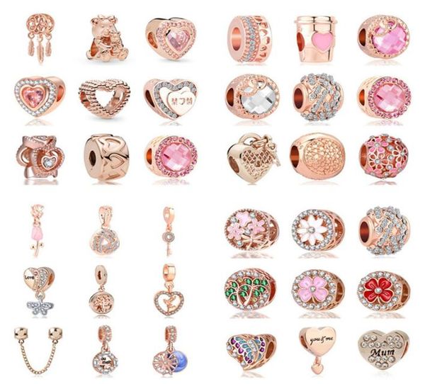 

new popular 925 sterling silver original rose gold dream catcher tree of life diy beads for charm bracelet fashion accessories7385468, White