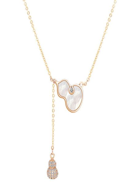 

singapore chomel official website necklace female gourd clavicle chain design feeling pure silver simple ins cool style6389584