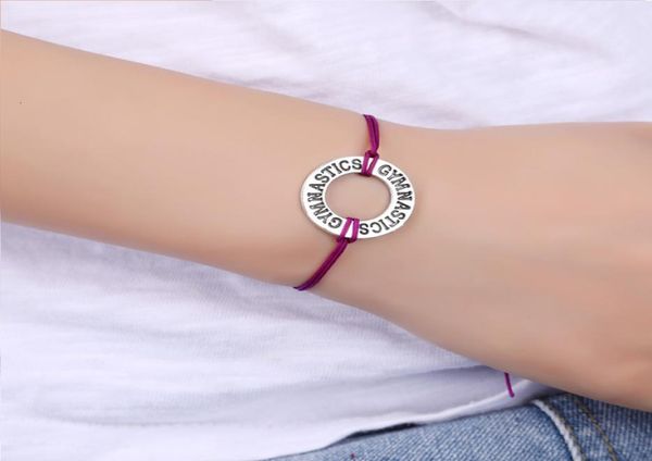 

gymnastics sports charms bracelets baseball softball football key adjustable handmade jewelry women boys girl friend gift6696684, Golden;silver
