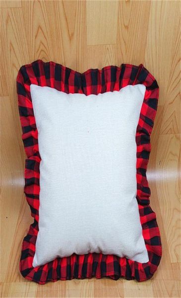 

18 inch blank sublimation pillow case diy thermal linen cushion throw pillow covers tartan plaid lace pillowcases home decoration 5088268