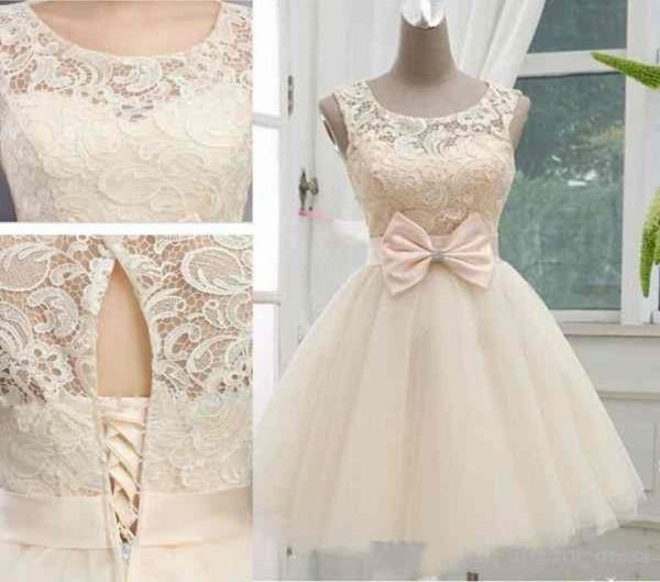 

new arrival short champagne lace 2019 a line wedding dresses jewel sleeveless illusion sweetheart laceup tulle tiered skirts wedd8712707, White