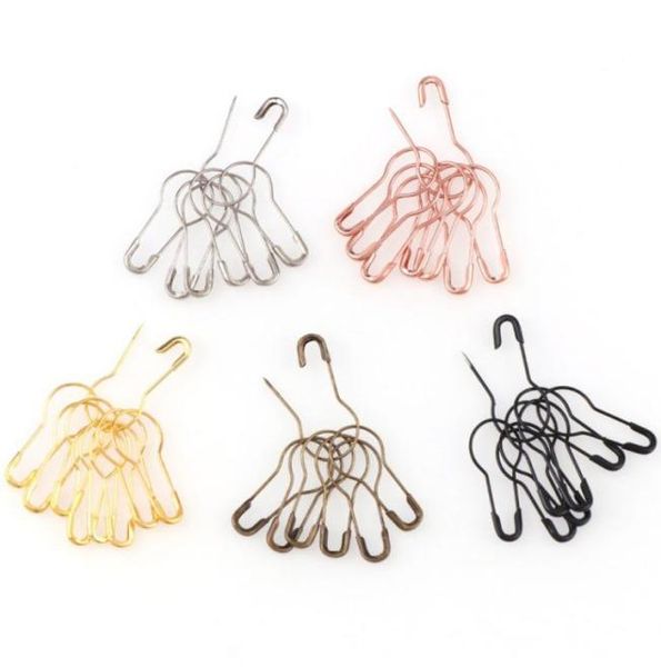 

500pcs brass gourd shape safety pins knitting cross stitch marker tag pins clips never rust and fade color8055285, Silver