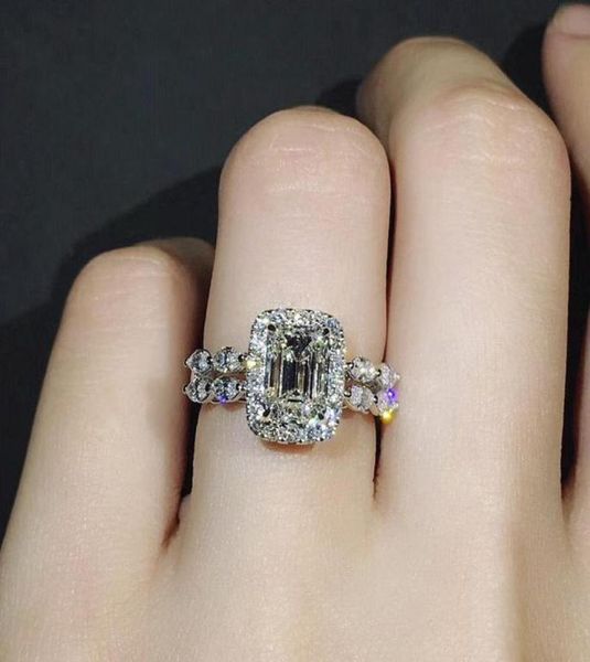 

wedding rings trendy silver color crystal ring for women girls open gift drop party jewelry whole8148444, Slivery;golden