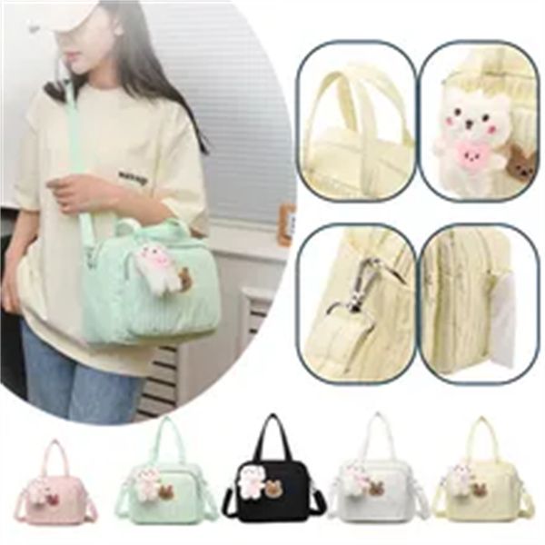 

baby diaper bags organizer maternity bag portable cute cartoon multi-function large capacity nylon mom travel tote with pendant a1, Black