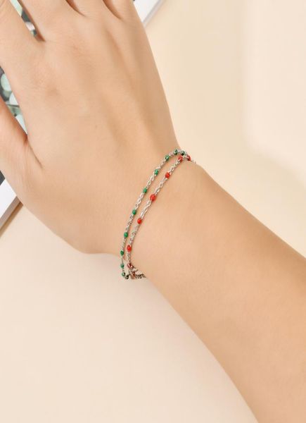 

fashion jewelry zmzy luxury original stainless steel bracelets for woman link enamel beads ladies bracelet jewelry pulseira1396097, Black