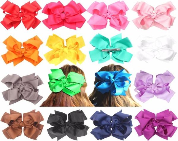 

16pcs big hair bows clips for girls 7 inches huge large doubledeck bow boutique hair bows for girls kids children women8327509, Golden;silver