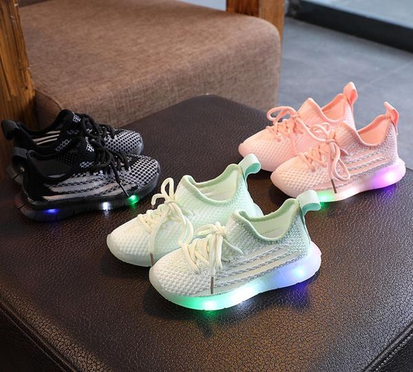 

sport shoes led for girls sneakers kids boys bebe toddler baby children shoes with light luminous shining glowing1495923, Black;red