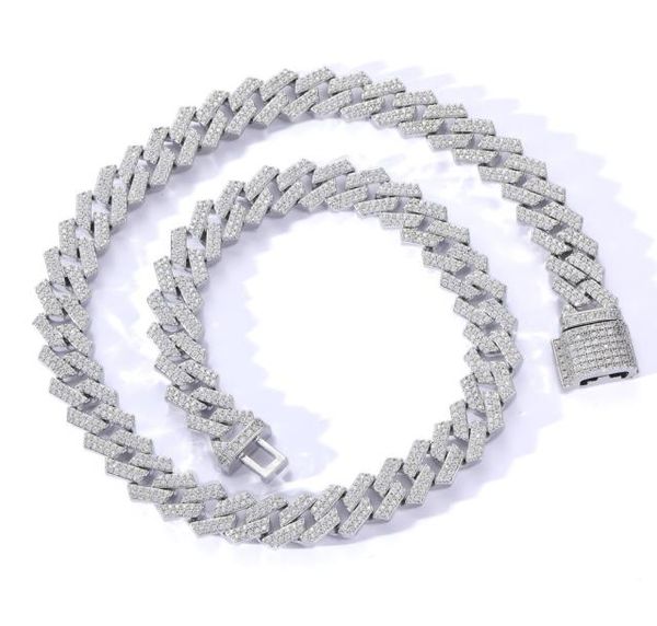

new fahion 12mm 1624inch gold plated ice out bling cubic stone miami cuban chains necklaces hip hop jewelry8346222, Silver