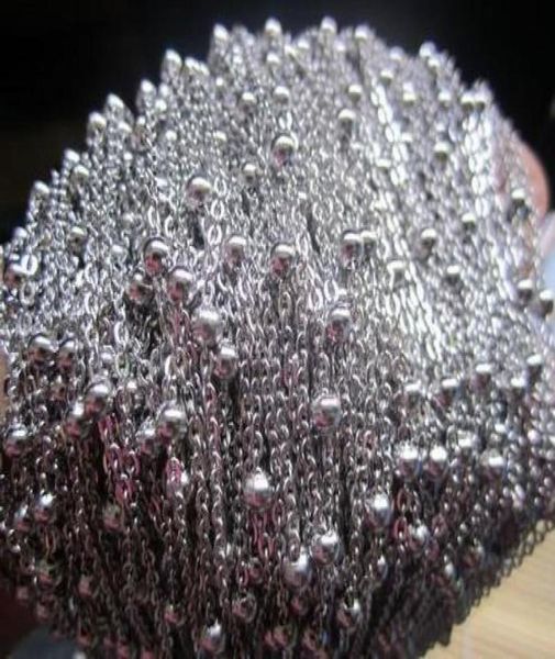 

fashion jewelry finding 100m girls women fashion jewelry chain with 4mm beads 100 stainless steel chainsuit for necklace brace6682425, Silver