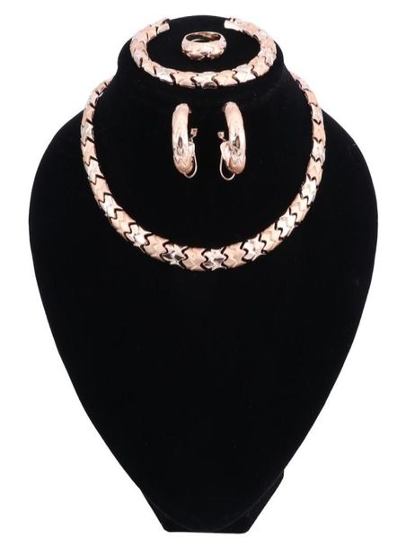 

nigerian wedding african beads zinc alloy jewelry sets dubai gold plated silver jewelry sets necklace bracelet earrings ring sets7414442, Black