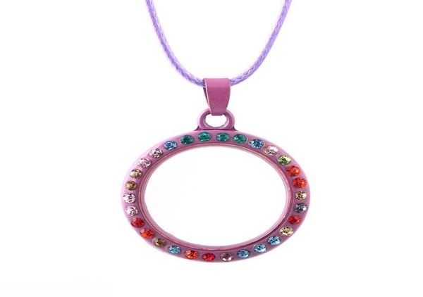 

round magnetic floating locket glass necklace living memory necklaces rhinestone women diy fashion jewelry drop ship9800113, Silver