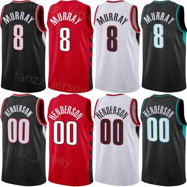 

printed basketball rayan rupert jerseys 72 scoot henderson 00 kris murray 8 matisse thybulle 4 damian lillard 0 jusuf nurkic anfernee simons, Black;red