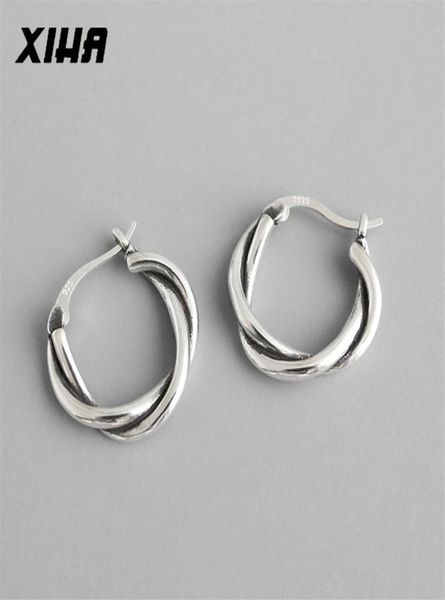 

925 sterling silver hoop earrings for women summer trend round earring ear piercing korean huggie fashion jewelry 200924256m4095134, Golden;silver