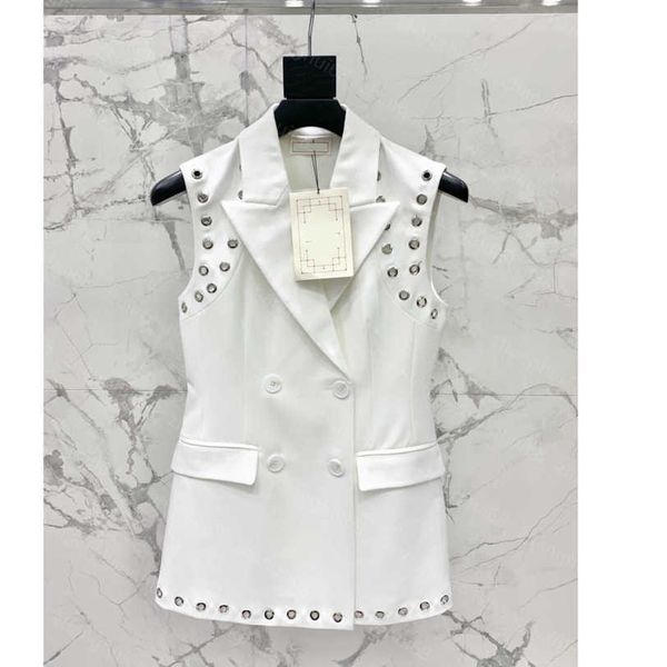 

23ss summer dress womens designer clothing women dresses metal loop sleeveless waistcoat suit dress womens clothing a1, Black;gray