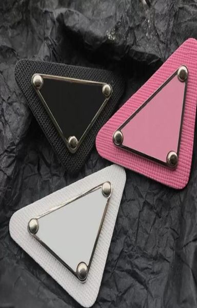 

black white triangle badge women pins fashion clothes hat accessories designer letter printed brooches for party gift9642857, Gray