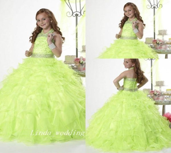 

green princess girl039s pageant dress good quality organza beaded party cupcake flower girl pretty dress for little kid1687647, White;red