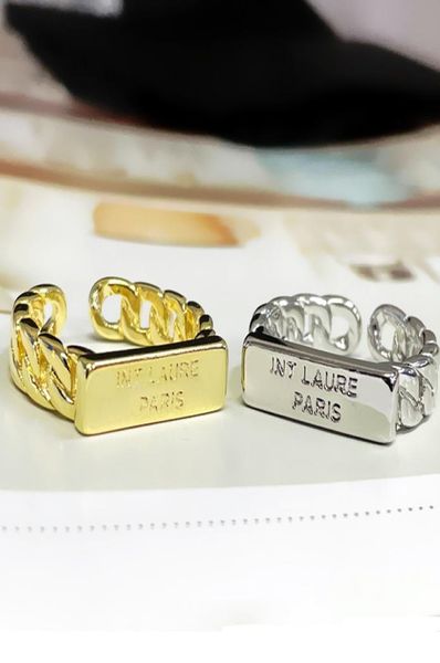 

women girl letter open ring gold silver hip hop style letters finger rings for gift party fashion jewelry whole 2919685
