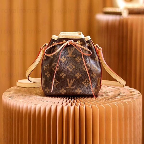 

classic bucket bags sturdy stylish small big coated canvas iconic shape drawstring closure designer women bag leather strap crossbody should