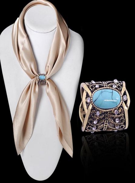 

pins brooches vintage blue natural stone scarf buckle tube hollow rhinestone shawl clips silk pins bohemia for women jewelry2686078, Gray