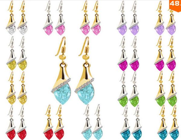 

stud earrings for women bride wedding christmas earrings fashion jewelry brincos silver hanging earrings whole crystal earings3173549
