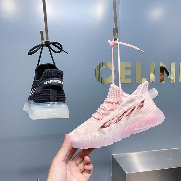 

flying woven woman knit shoe designer shoes hiking shoes summer autumn breathable sports black non-slip sneakers casual trainers for lady wi