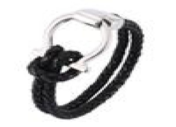

fashion leather bracelet rope chain mens trendy jewelry unique stainless steel buckle charm bracelet wrap c7973890068, Golden;silver