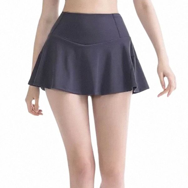 

yoga outfit lulu women's yoga lined sports short skirt professional badminton tennis golf casual skirt loose breathable with lululemens, White;black