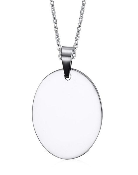 

personalized engraved round stainless steel pendant blanks dog tag includes necklace9213128, Silver