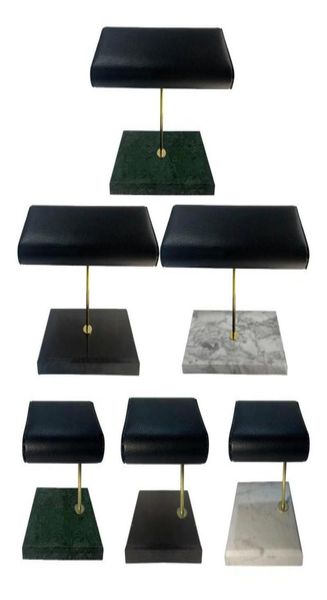 

jewelry pouches bags stable marble pu leather watch holder display stand for placement necklace showcase2492839, Pink;blue