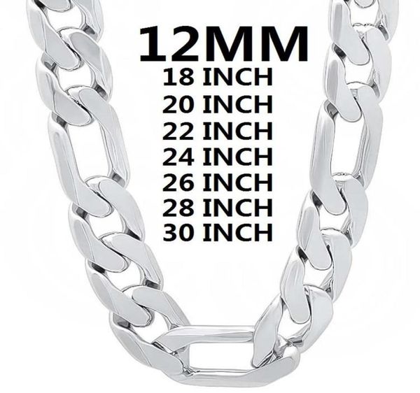 

chains solid 925 sterling silver necklace for men classic 12mm cuban chain 1830 inches charm fashion jewelry wedding1225712