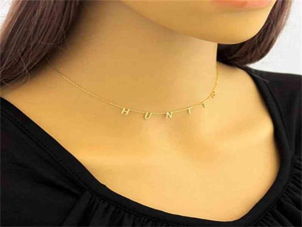 

personalized custom made any nameplate dainty 18k gold plated initial alphabet letter pendant dangle name necklace21979879133358, Silver