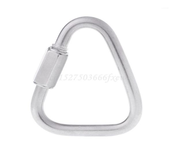 

stainless steel screw lock triangle carabiner climbing gear safety snap hook cords slings and webbing12023120