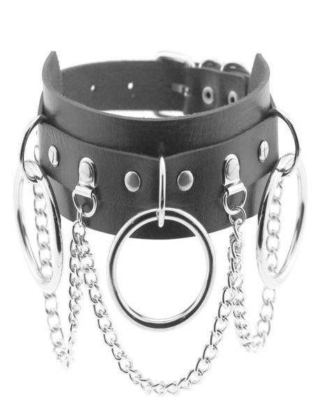 

leather choker collar for women goth punk choker chain silver color harajuku collar chocker bondage festival jewelry3752304, Golden;silver