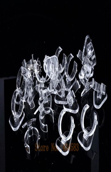 

100 pcs clear view elasticc circle plastic ring display stand holder rack tabledecoration stand mx2008104337595, Black
