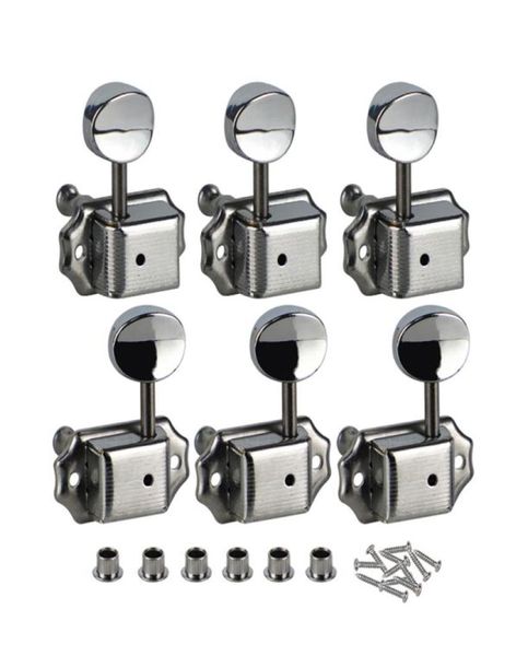

3pcs right3pcs left semiclosed vintage style guitar tuning pegs for acoustic guitar machine heads knobs silver7475450