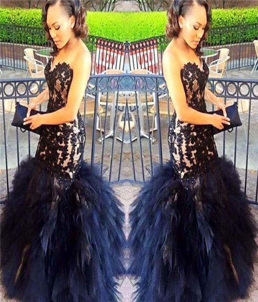 

black mermaid prom dresses sweetheart beads sleeveless black lace appliques evening gowns tiered skirts sheath plus size party gow3664469