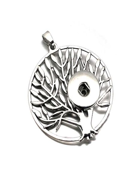 

tree of life 276 necklace fit 12mm 18mm snap button pendant necklace crystal natural stone jewelry women christmas gift8048987, Silver