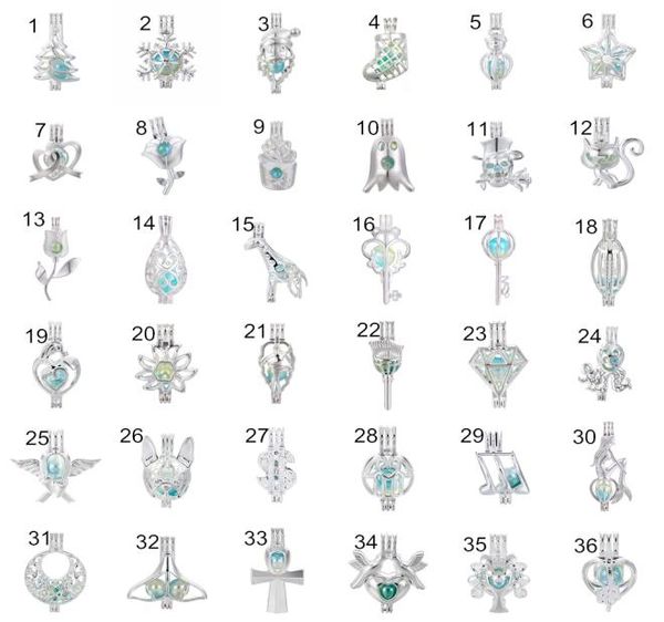 

300 styles for you to choosebright silver oyster pearl beads cage essential oil diffuser mountings locket open pendants diy jewe5672186
