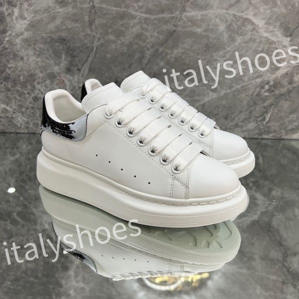 

luxury designer calfskin casual shoes reflective vintage leather trainers fashion leisure shoe platform lace-up print sneaker xsd221135, Black
